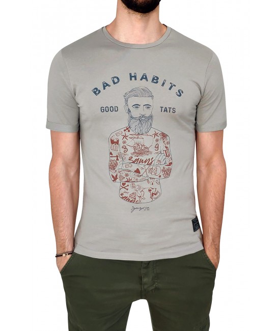 Ανδρικό T-shirt BAD HABITS ΝΕΕΣ ΑΦΙΞΕΙΣ  