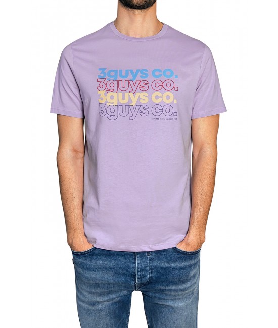 Ανδρικό t-shirt 3GUYS CO. REPEAT ΝΕΕΣ ΑΦΙΞΕΙΣ  
