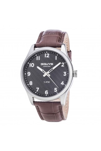 3G71001 Brown Leather Strap Watch
