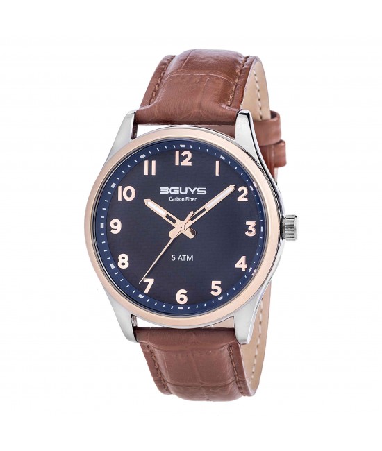 3G71003 Brown Leather Strap Watch WATCHES