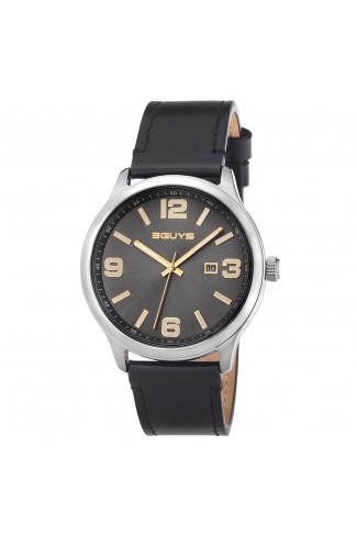 3G84003 Black Leather Strap Watch