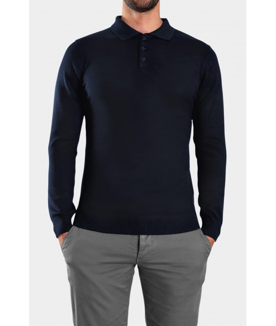 Ανδρική πλεκτή μπλούζα πόλο MILTON 3GUYS
