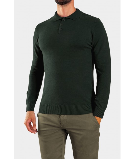 Ανδρική πλεκτή μπλούζα πόλο MILTON 3GUYS