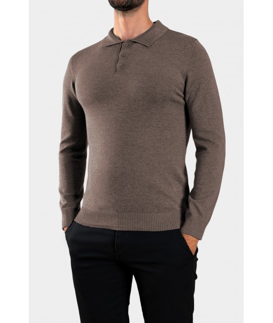 Ανδρική πλεκτή μπλούζα πόλο MILTON 3GUYS