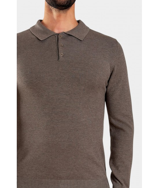 Ανδρική πλεκτή μπλούζα πόλο MILTON 3GUYS