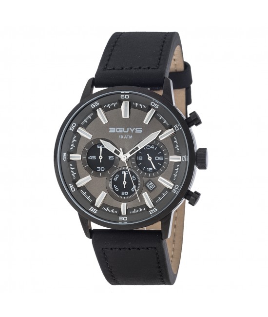 Ρολόι 3G27024 Black Leather Strap ΡΟΛΟΓΙΑ