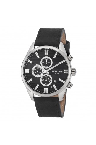Ρολόι 3G28001 Black Leather Strap
