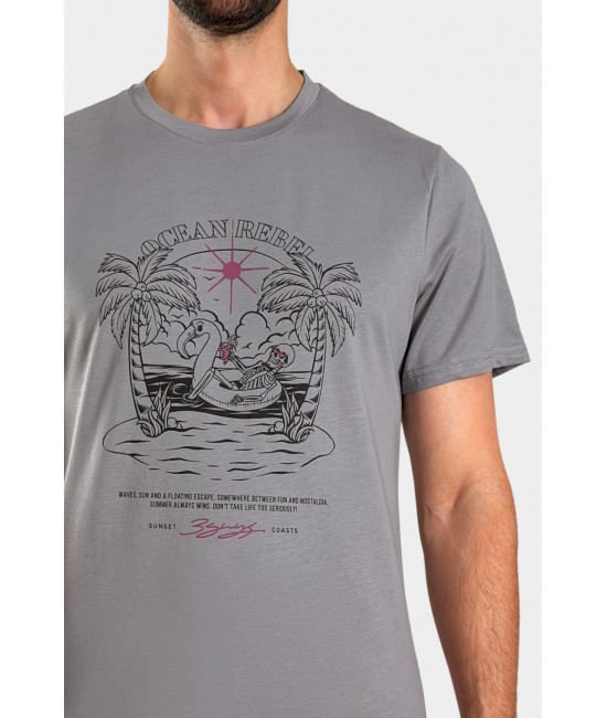 Ανδρικό t-shirt OCEAN REBEL ΝΕΕΣ ΑΦΙΞΕΙΣ  