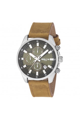 Ρολόι 3G17021 Brown Leather Strap