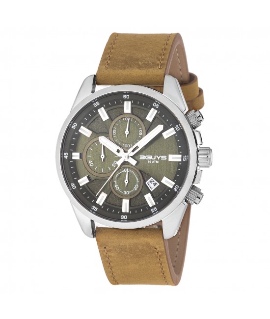 3G17021 Brown Leather Strap Watch WATCHES