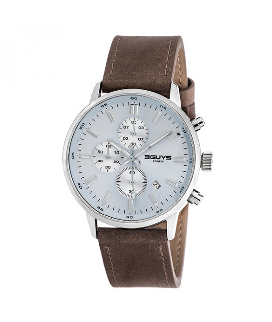 3G29022 Brown Leather Strap Watch WATCHES